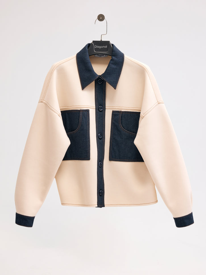 Denim Detaylı Ceket