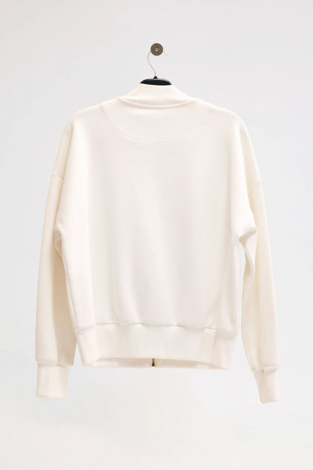 Fermuarlı Ekru Ceket