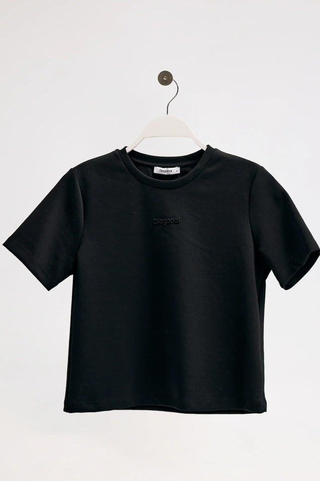 Bisiklet Yaka Siyah Tişört