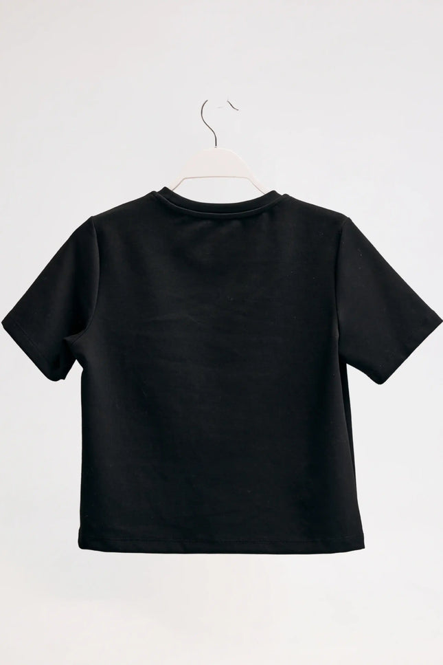 Bisiklet Yaka Siyah Tişört