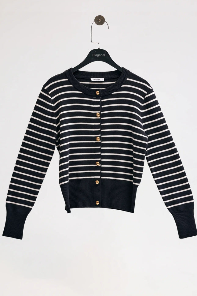 Çizgili Triko Ceket