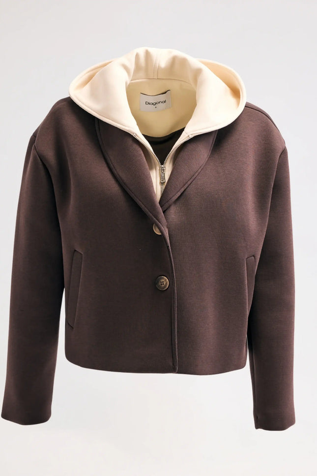 Kapüşonlu Kahverengi Ceket