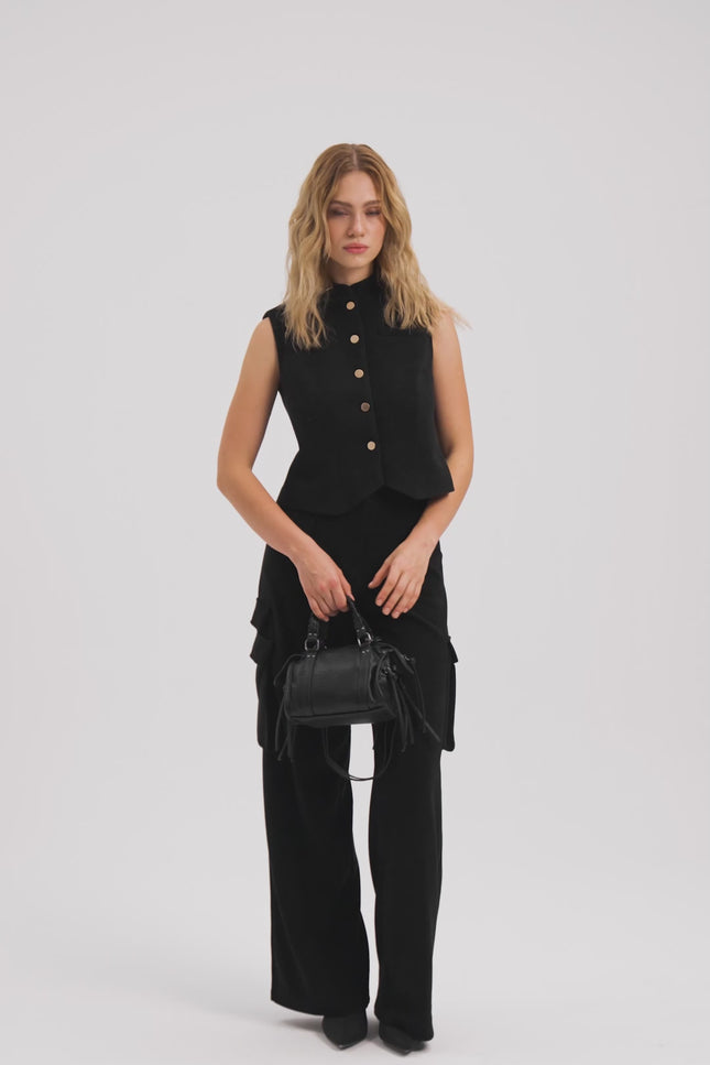 Siyah Kargo Pantolon