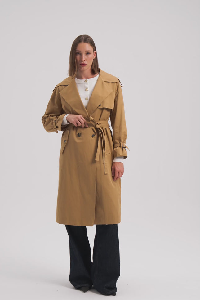Camel Renk Trençkot