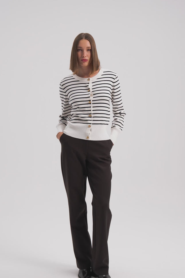 Triko Çizgili Ceket
