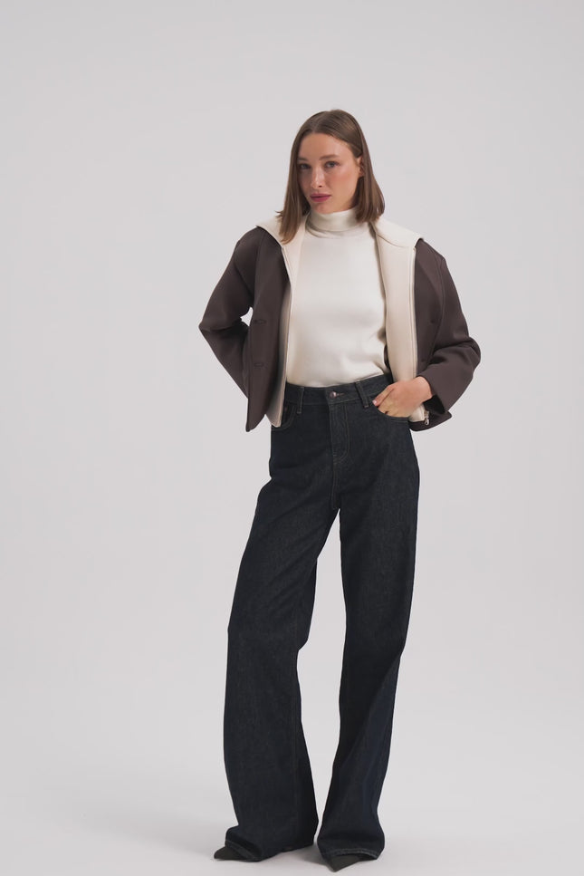 Kapüşonlu Kahverengi Ceket