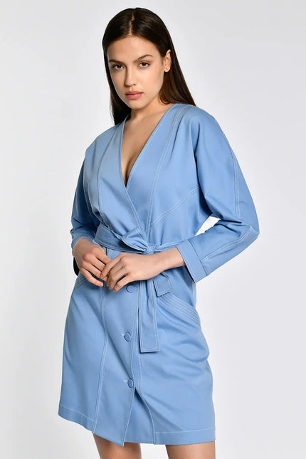 Kuşaklı Kruvaze Elbise