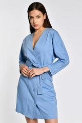 Kuşaklı Kruvaze Elbise