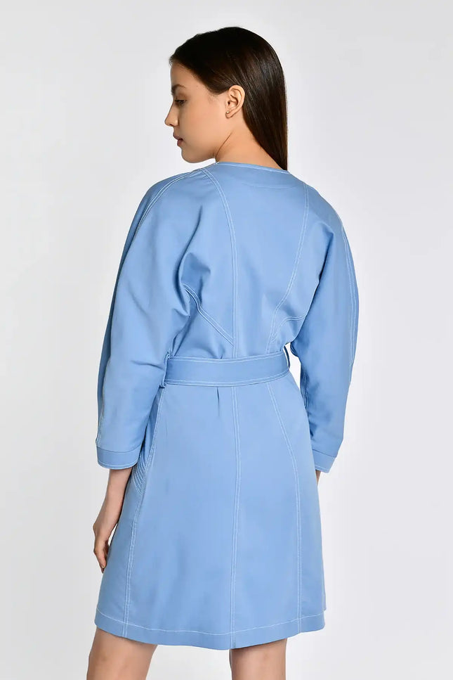 Kuşaklı Kruvaze Elbise