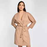 Kuşaklı Kruvaze Elbise