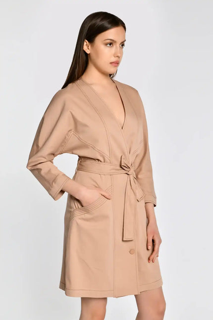 Kuşaklı Kruvaze Elbise