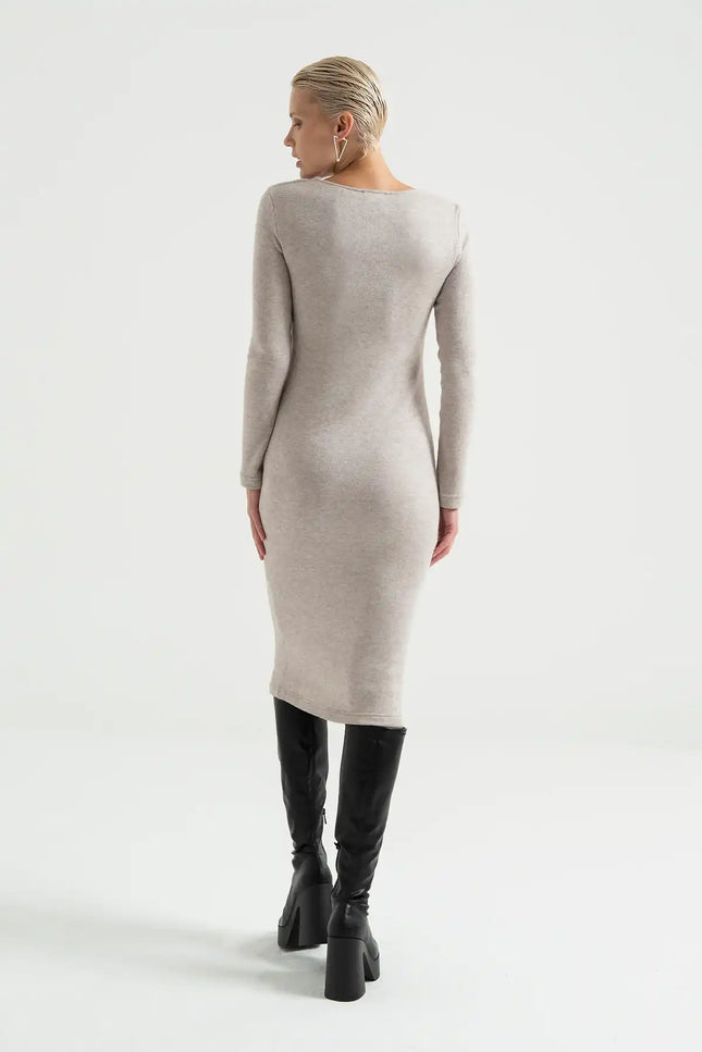 Cut Out Triko Elbise