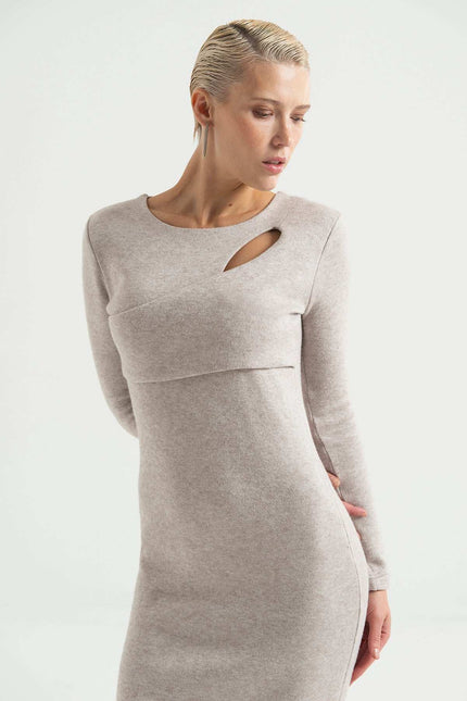 Cut Out Triko Elbise