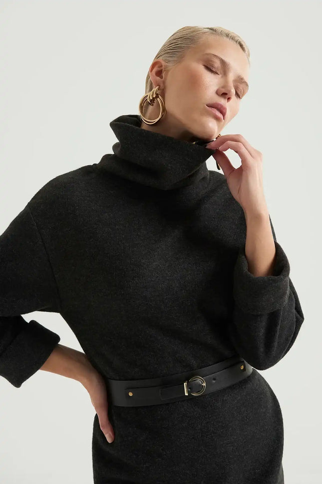 Kemerli  Örme Triko Elbise