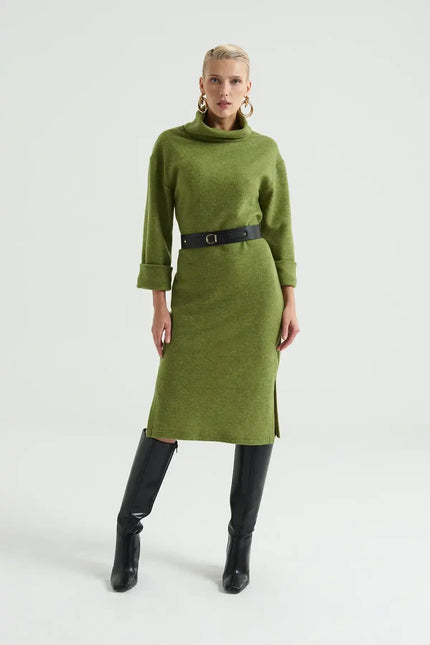 Kemerli  Örme Triko Elbise