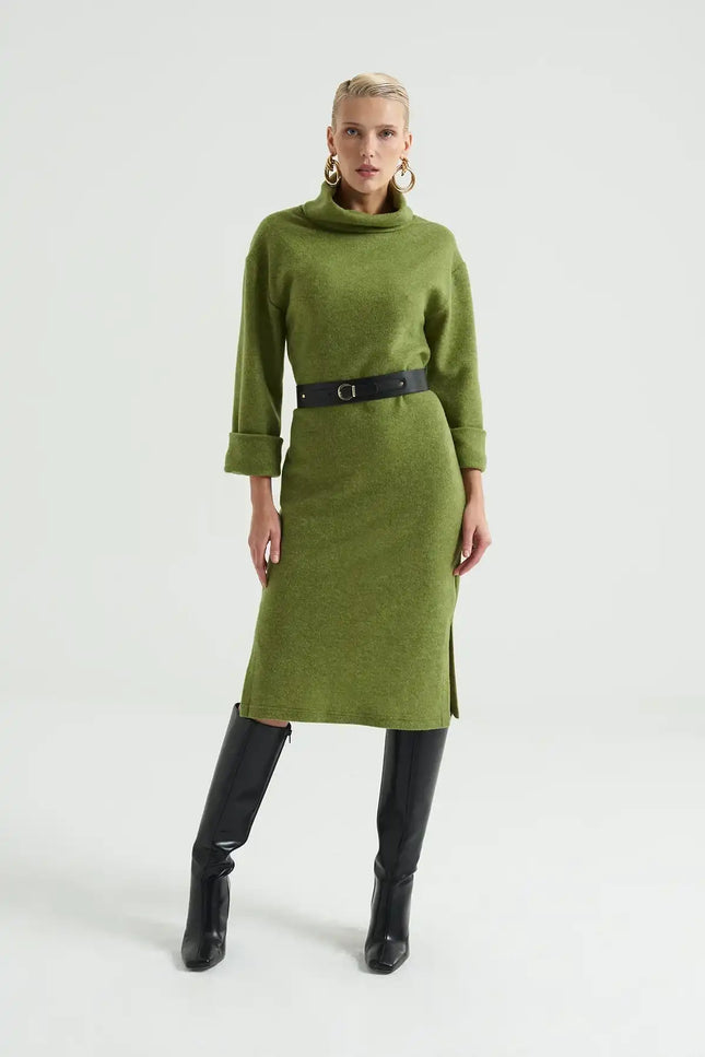 Kemerli  Örme Triko Elbise