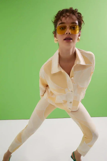 DESENLİ DENİM PANTOLON Pantolonlar DIAGONAL