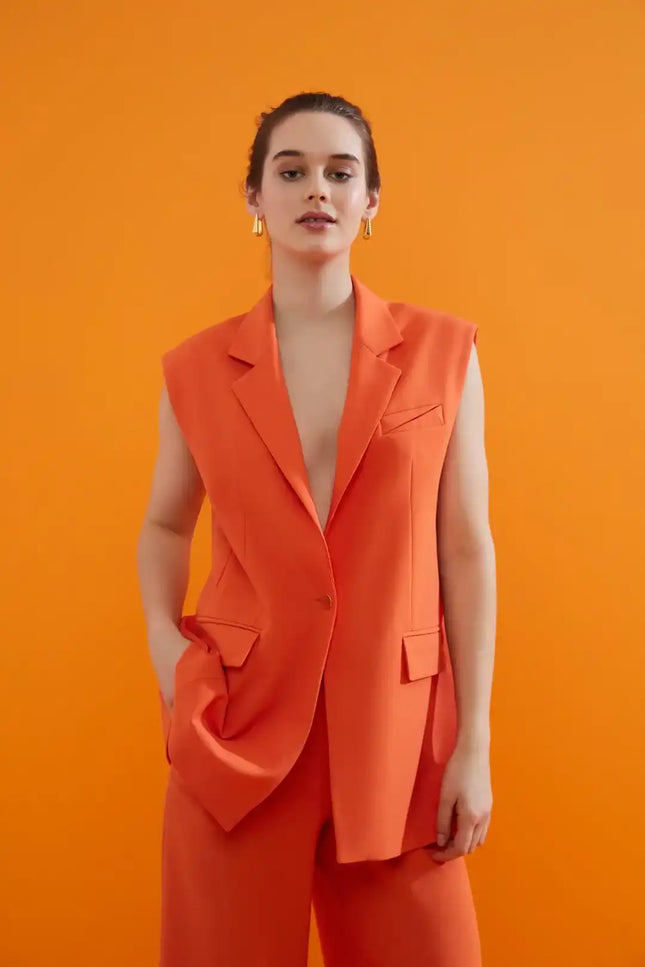 YIRTMAÇLI UZUN YELEK Yelekler DIAGONAL